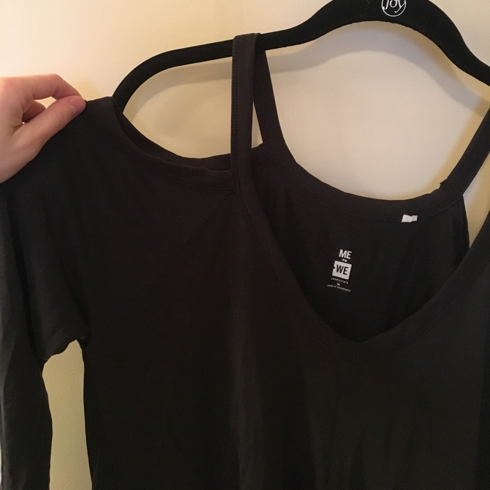 PacSun Long Sleeve Cut Out Shoulder Tee